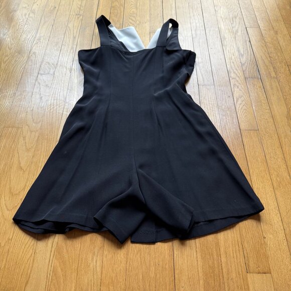 Cache Size 10 Vintage Black Button Front Sleeveless Romper w/ Gold Chain Accents - Picture 13 of 13